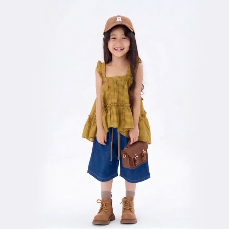 JOPI-Kids' Girl Summer Vest T-shirt 1y-7y - Tops & T-Shirts - Cotton & Hemp Brown