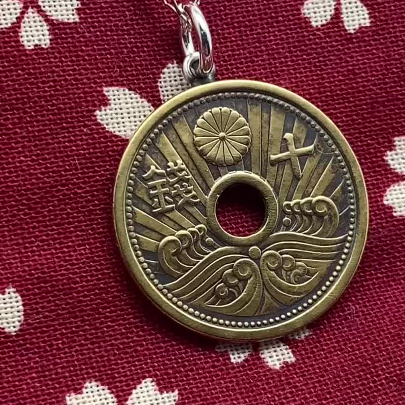 ブロンズ 古銭ネックレス/日本製/送料無料/和風/着物/シルバー925 - 項鍊 - 其他金屬 金色