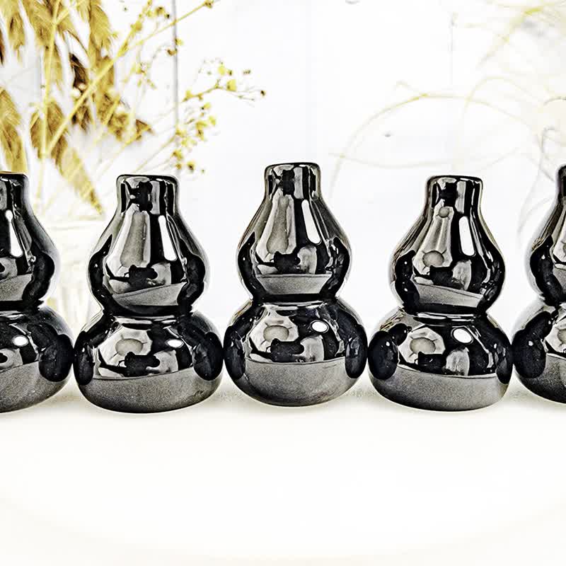 中【避邪帶眼黑銀曜葫蘆】辦公室 玄關 客廳 水晶擺件/可挑款 - 擺飾/家飾品 - 水晶 黑色