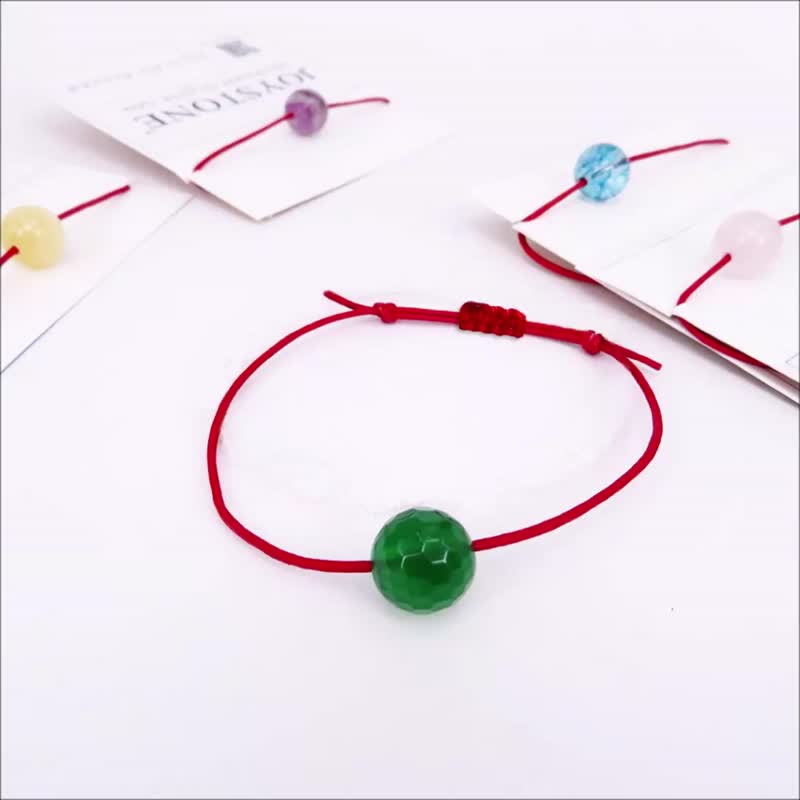 Lucky Birthstone Bracelet Red Leather Adjustable Slip Knots Monthly Options - Bracelets - Genuine Leather Red