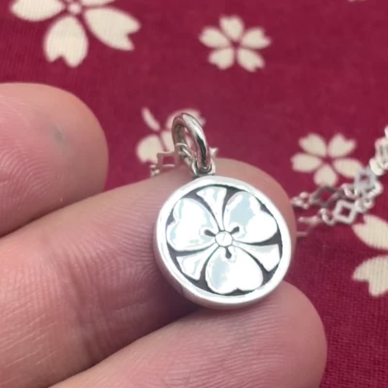 桐の家紋/シルバー925ネックレス メンズ/シルバーアクセサリー/和風 日本製/送料無料 - 項鍊 - 其他金屬 金色