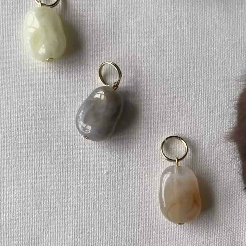 Marble bead charm/for cats - ปลอกคอ - พลาสติก ขาว