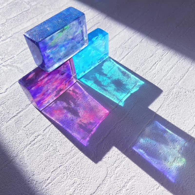 【天空的標本】紙鎮【夕陽與銀月】 - 擺飾/家飾品 - 樹脂 紫色