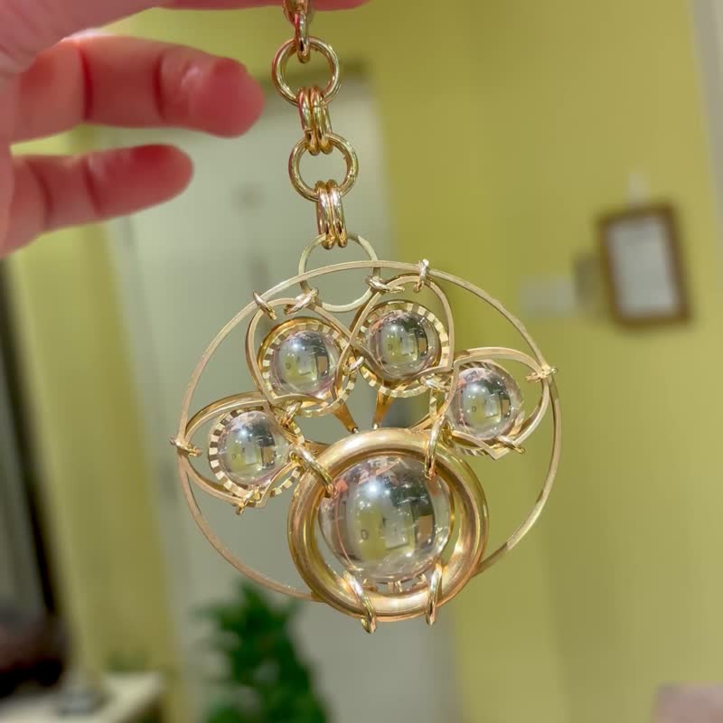 白水晶 鎖匙扣 掛飾 肉球 毛孩 貓星人 聖誕禮物 中性飾品 - 項鍊 - 其他金屬 白色