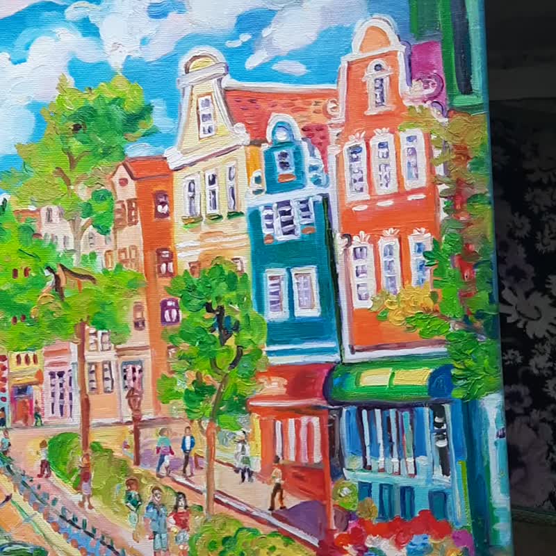 itabamoe 絵画　キャンバス　1点物 シティアート イタリア絵画 アムステルダム オリジナルアート