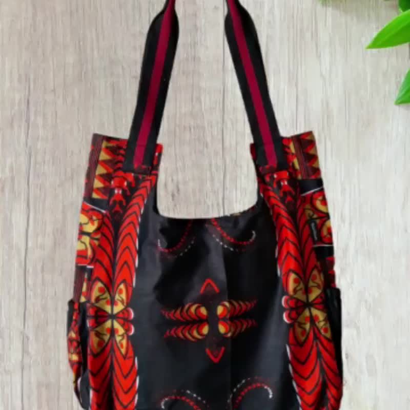 Limited Design African Print Cotton Tote Bag - 側背包/斜背包 - 棉．麻 多色