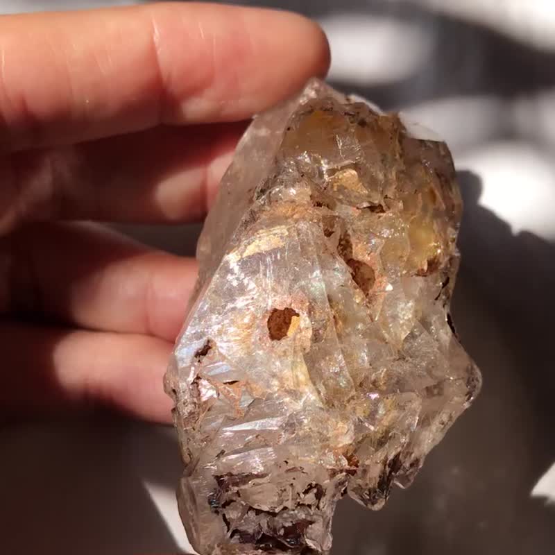 黃泥骸骨 黃泥 骨干 寺廟水晶 閃靈鑽 水晶 天然礦物晶 礦石標本 - 擺飾/家飾品 - 水晶 透明