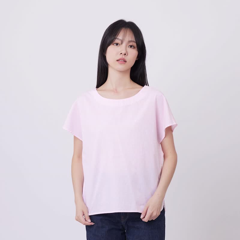 Double Two way Cotton Top / Pink - เสื้อกั๊กผู้หญิง - ผ้าฝ้าย/ผ้าลินิน สึชมพู