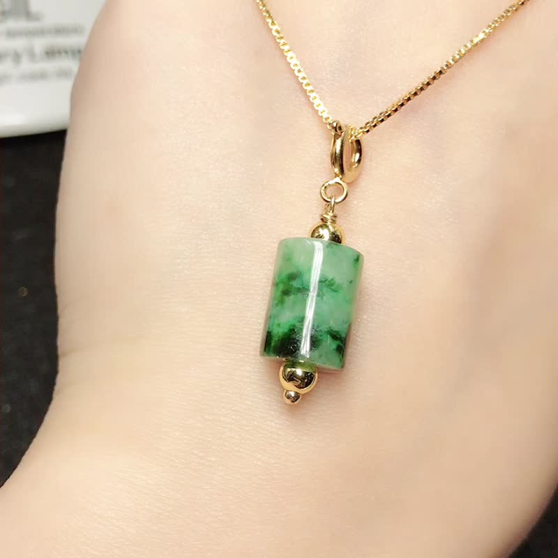 [Wan Shi Sheng Tong] Floating Blue Flower Passepartout Jade Design Pendant | Natural Jadeite A | Gift - Charms - Jade Green