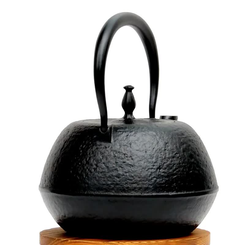 南部鐵器 鐵瓶 鐵壺 圓南部型1.2L  IH對應 日本製 - 茶壺/茶杯/茶具 - 其他金屬 黑色