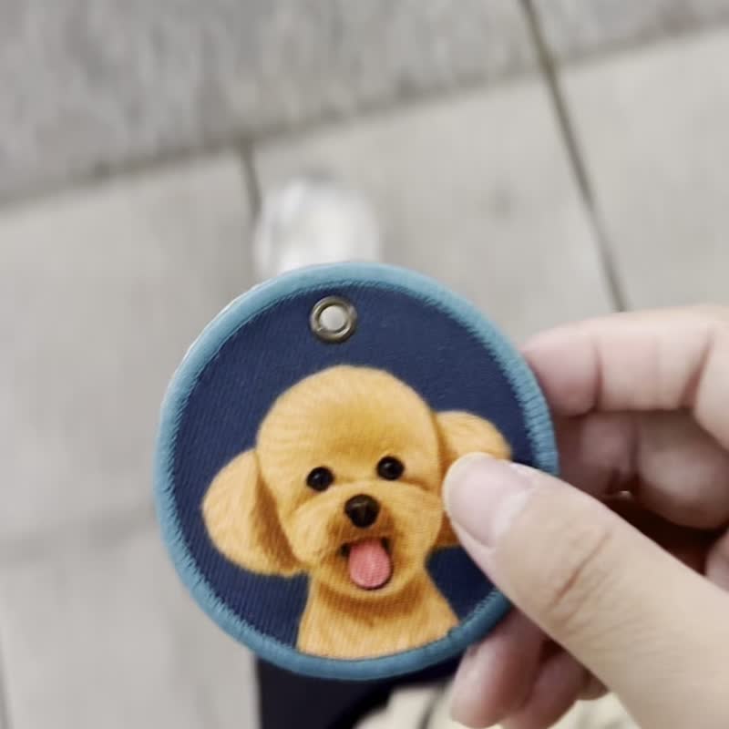 Q毛 鑰匙圈 布章鑰匙圈 拉布拉多 悠遊卡鑰匙圈 狗狗鑰匙圈 狗狗 - 吊飾/掛飾 - 其他材質 卡其色