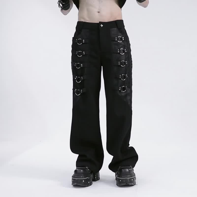 Sephirot Circle Street Wide Leg Pants - Men's Pants - Other Materials Black