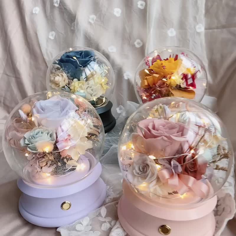 Crystal Ball Preserved Flower Night Light Bluetooth Speaker Preserved Flower Glass Ball Preserved Flower Table Flower Birthday Gift - Dried Flowers & Bouquets - Plants & Flowers Multicolor