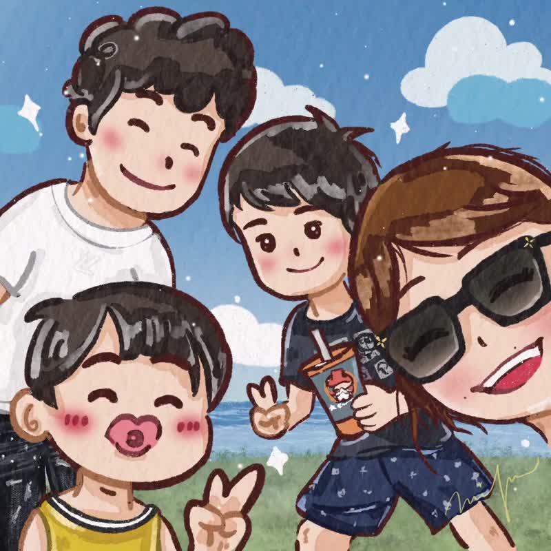 [Simi Yan Hui] Exquisite Sim Yan Hui - Festival greeting cards/Father's Day/Mother's Day/Birthday congratulations/Valentine's Day - ภาพวาดพอร์ทเทรต/ภาพวาด/ภาพประกอบดิจิทัล - วัสดุอื่นๆ 