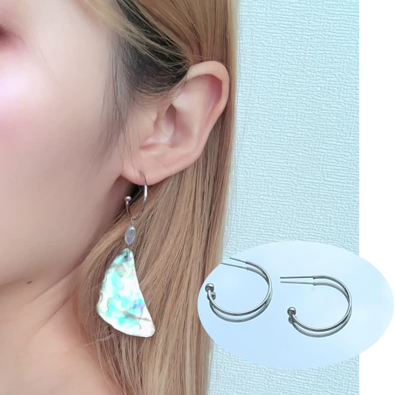 All earrings can be customized and modified with earring accessories and clip-on 925 ear hooks. - Earrings & Clip-ons - Stainless Steel Silver