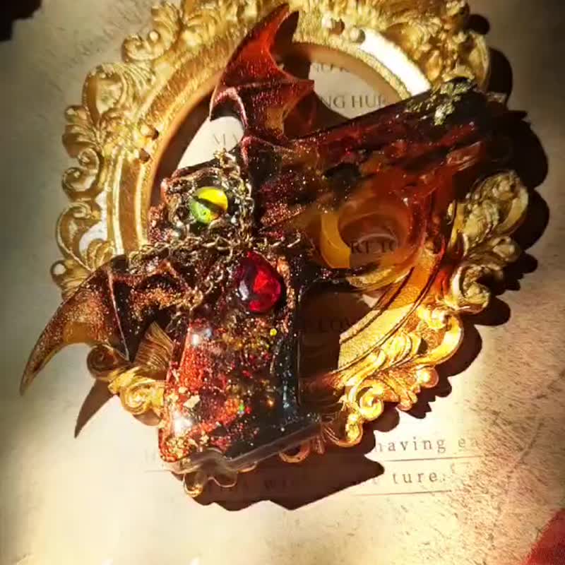 怪物塗鴉之槍械塗裝系列-手工滴膠流沙吊飾 - 吊飾/掛飾 - 樹脂 紅色