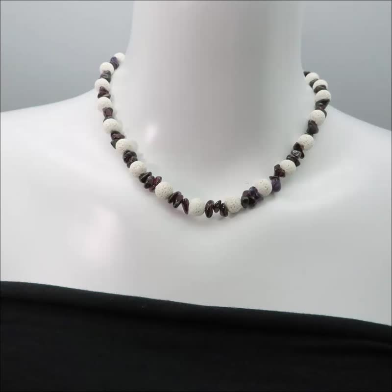 Lucky Faceted Gem 8mm Aroma Rock Beaded Choker Clavicle Necklace - สร้อยคอ - เครื่องเพชรพลอย หลากหลายสี