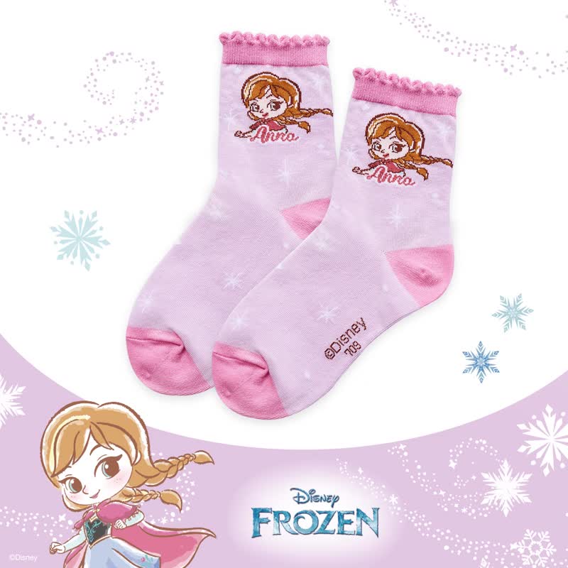 [ONEDER Wanda] Disney Princess Children's Socks Frozen Elsa Long Socks Children's Socks Made in Taiwan - ถุงเท้า - วัสดุอื่นๆ 