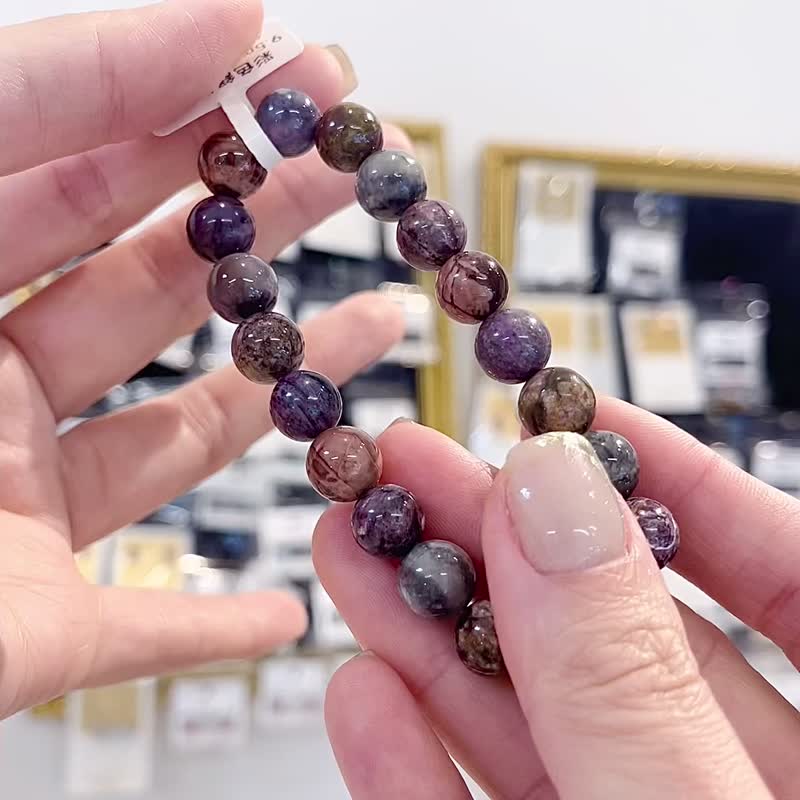 天然彩色舒俱萊9.5mm28.23g手鍊預防癌症淨化全身脈輪負能量 - 手鍊/手環 - 半寶石 多色