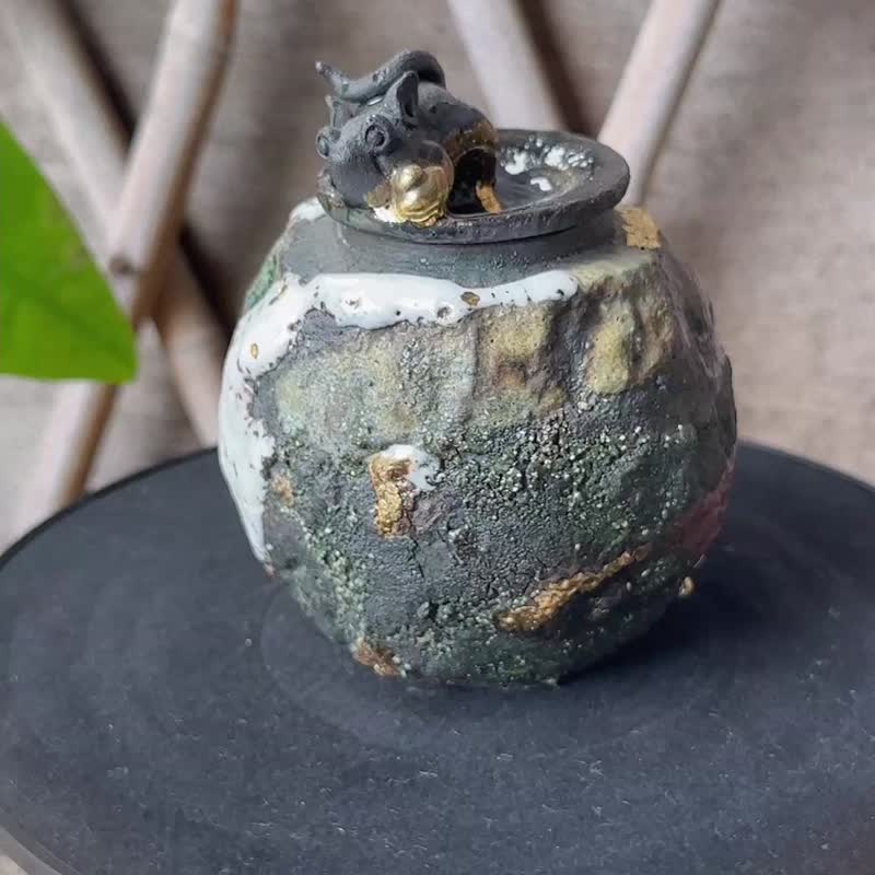 礁岩2兩茶倉-余華宇老師手作 - 茶壺/茶杯/茶具 - 陶 