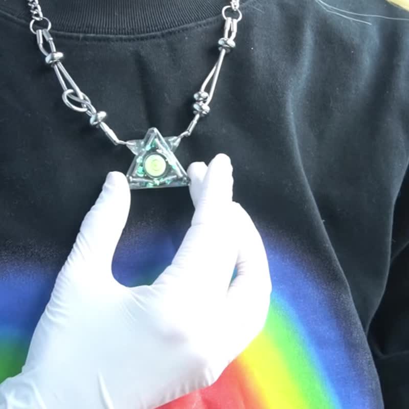 現貨 水平儀系列三角形圓點原創中性長項鏈 - 項鍊 - 其他材質 