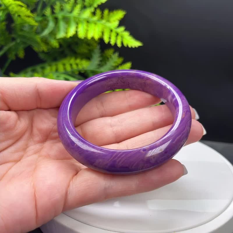 High quality dream purple mica bracelet 55MM high porcelain sky eye floating flower lover stone bracelet with rich and elegant color - สร้อยข้อมือ - เครื่องประดับพลอย สีม่วง