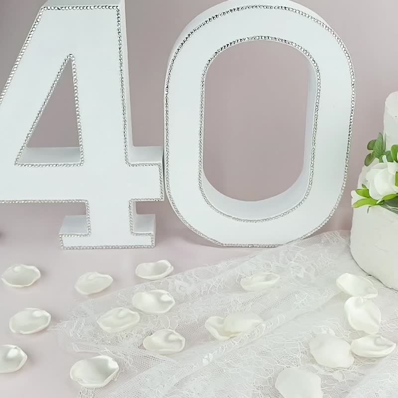 閃耀 40 數字擺飾－適合生日派對、紅寶石婚或紀念日裝飾 - 擺飾/家飾品 - 其他材質 