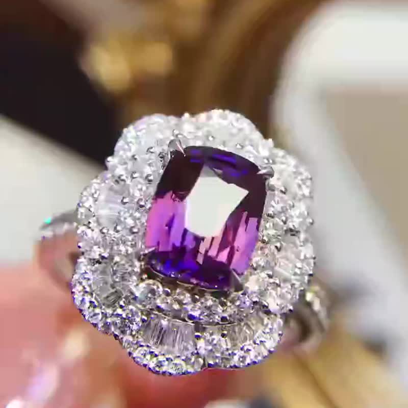 Unheated Purple Sapphire Ring 2.07 Carat - General Rings - Gemstone 