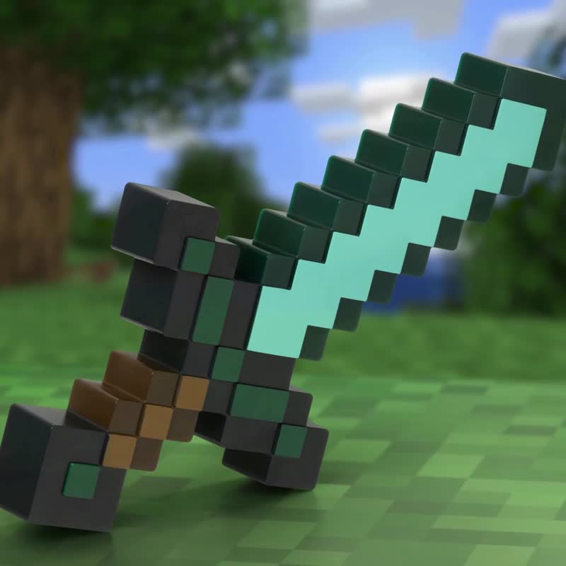 官方授權Minecraft 鑽石劍3D造型燈 41CM - 燈具/燈飾 - 塑膠 多色