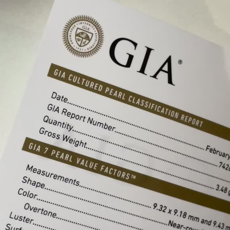 GIA證書 日本Akoya高冷灰色珍珠 真多麻耳環 A++光澤光滑無瑕 - 耳環/耳夾/耳骨夾 - 珍珠 灰色