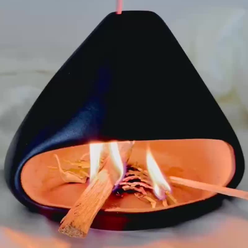 【Rose Tree】本質淨化。藥草燃燒薰香組合。薰香爐與藥草包 - 香氛/精油/擴香 - 其他材質 咖啡色