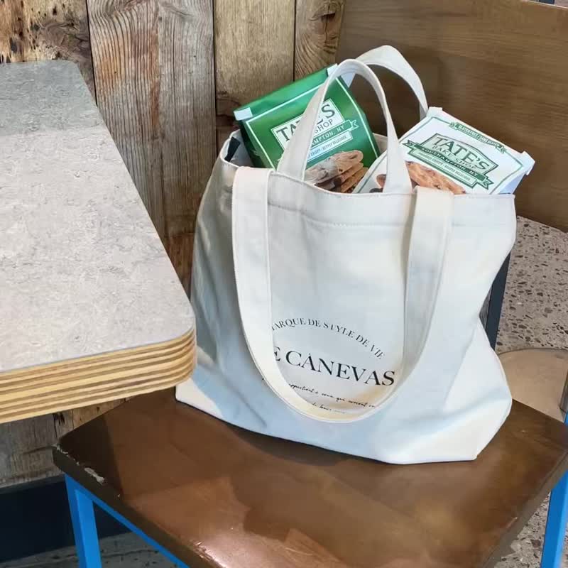 韓國 The Ally | CLAIR ECO BAG | 帆布袋 | 黑色 | 環保袋 單肩 - 手提包/手提袋 - 棉．麻 黑色