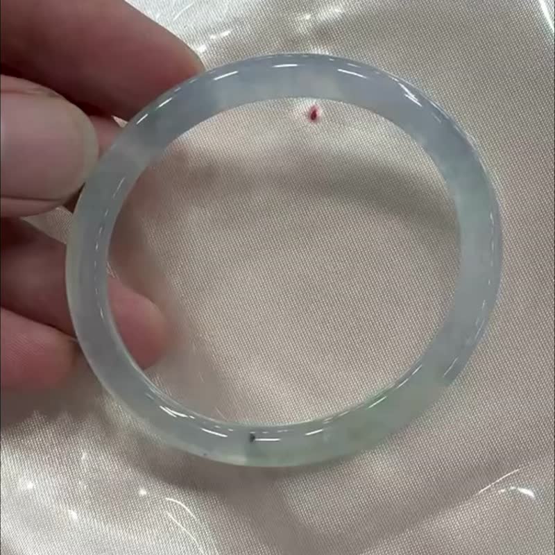 冰種翡翠天然翡翠玉鐲A玉手鐲 玉鈪 • 高冰種紫藍翡翠貴妃鐲 - 手鍊/手環 - 玉石 紫色