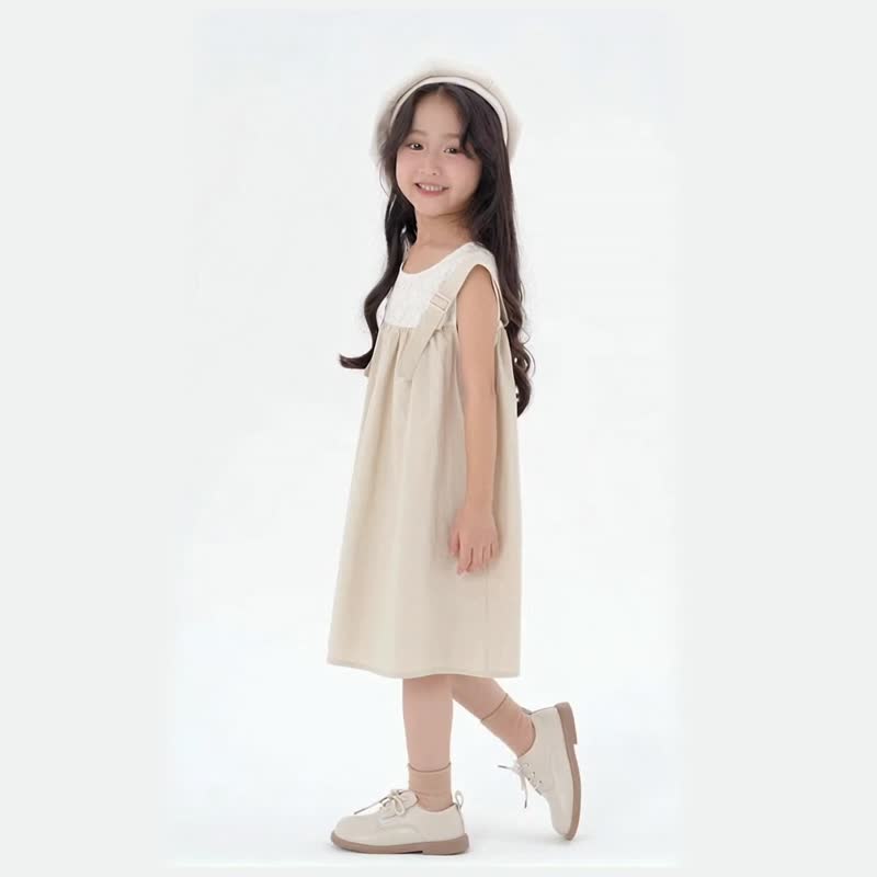 JOPI-Kids' Vest Dress Set 2y-10y - Skirts - Cotton & Hemp Khaki