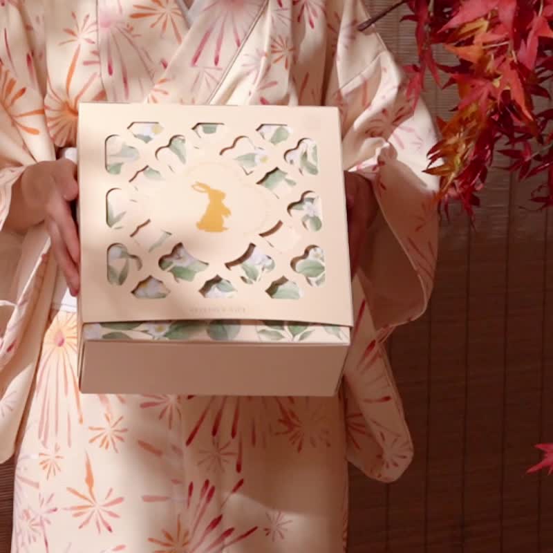 【滿五萬免費燙金/一件免運】花鳥風月禮盒 日式高級鏤空窗花設計 - 茶葉/茶包/水果茶 - 紙 紅色