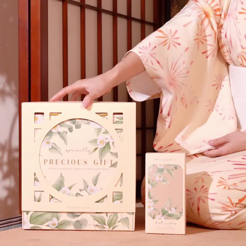 【滿額免費燙金】【一件免運】花鳥風月禮盒2025中秋禮盒茶具禮盒 - 茶葉/茶包/水果茶 - 紙 紅色