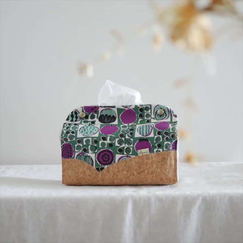 //Wagashi. Three-dimensional toilet paper cover// - Tissue Boxes - Cotton & Hemp Purple