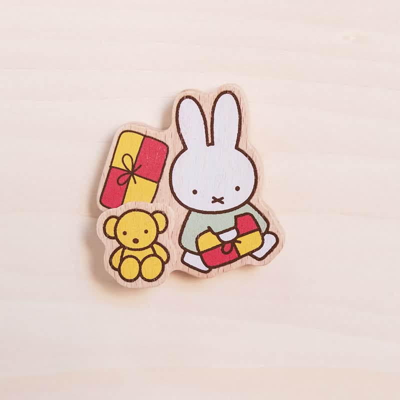【Pinkoi x miffy】Miffy magnet message holder/office accessories/decorations - Magnets - Wood Multicolor