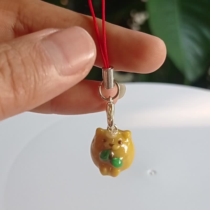 Pika Rabbit mini phone charm : The Little Foodie - Keychains - Other Materials 