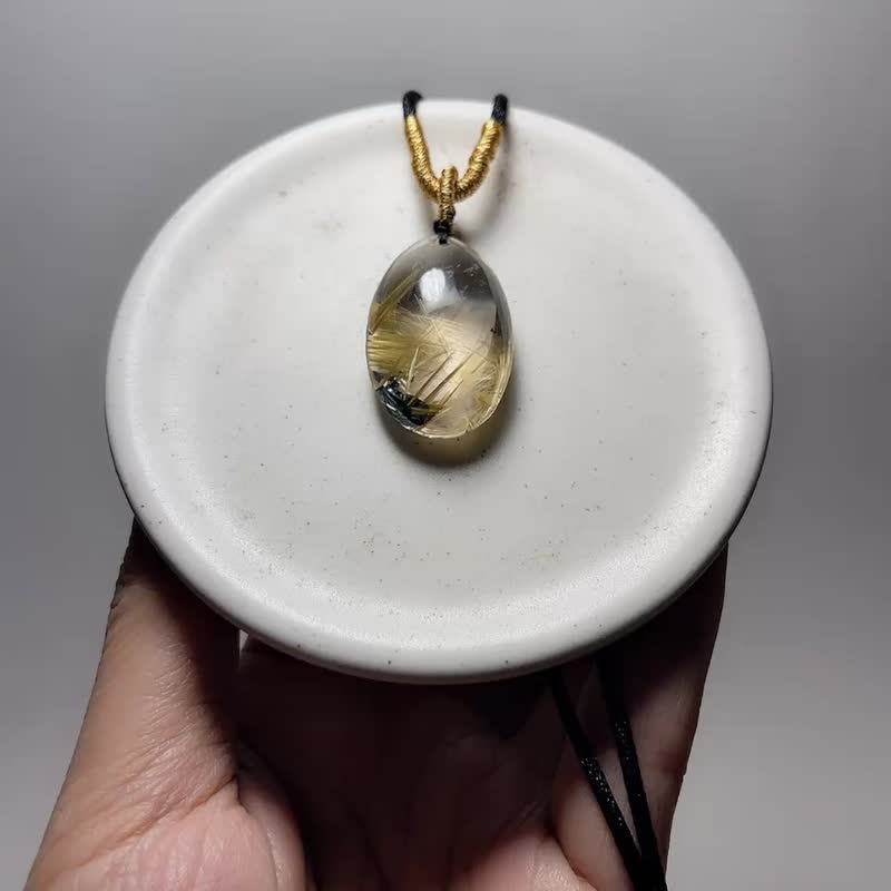 天然礦石 鈦晶 項鍊 2 - 項鍊 - 寶石 金色