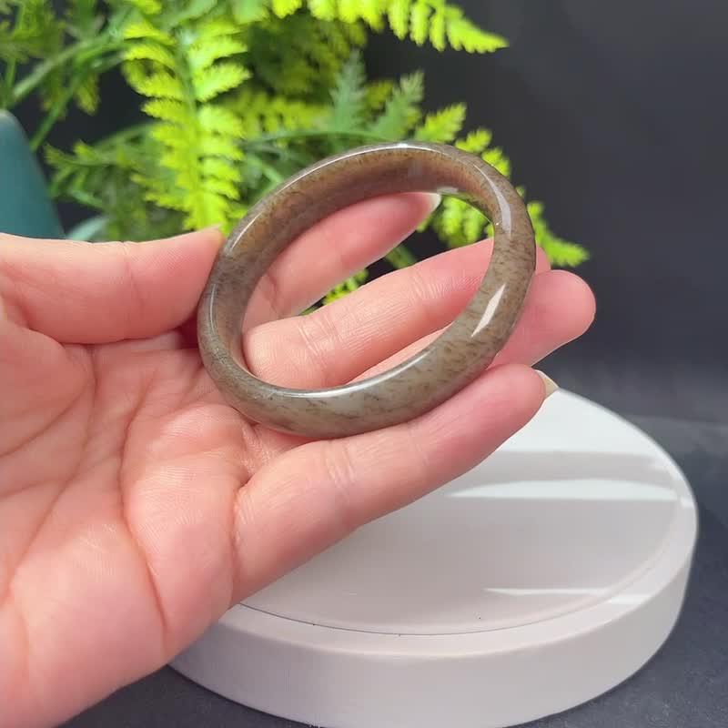 Natural Honey Sugar Hetian Nephrite Bangle 54MM - สร้อยข้อมือ - หยก 