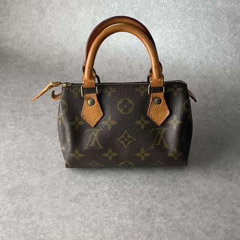 【 日本直送　名牌中古包 】LOUIS VUITTON モノグラム ハンドバッグ PVC レザー M41534 ミニスピーディ ミニボストン u7aexk - 手提包/手提袋 - 防水材質 咖啡色