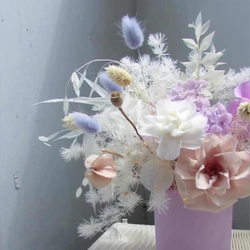 紫韻詩語 粉紫色 擴香小盆花 - 乾燥花/永生花 - 植物．花 紫色