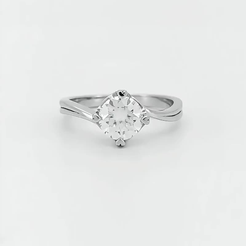 莫桑石 莫桑鑽 0.6-1克拉愛心扭臂女鑽戒 台北門市 客製化訂製白 - 戒指 - 其他材質 