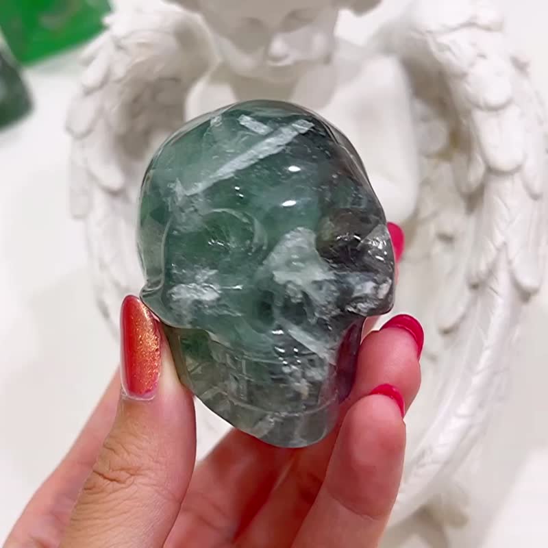 天然 水晶 骷髏頭 Skull 骷髏 頭骨 宇宙知識與能量下載心智提升 - 擺飾/家飾品 - 半寶石 多色