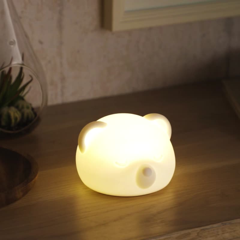 Soft bear Night Light, Creative LED Silicone lamp Dimmable Timer Portable - Clocks - Silicone White