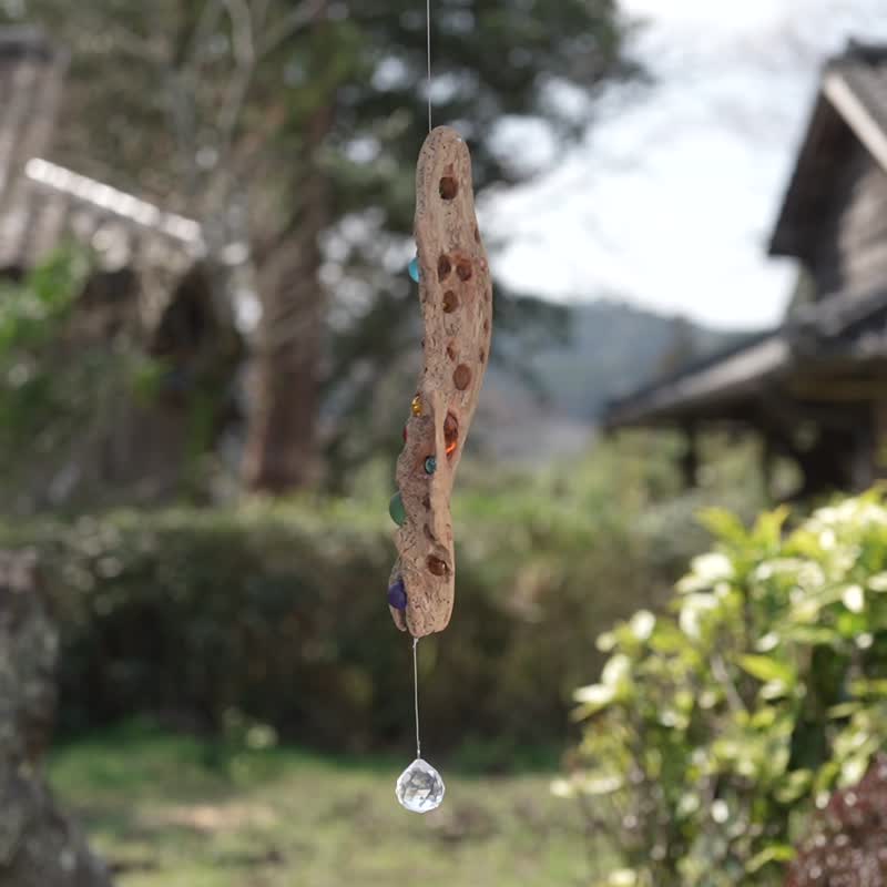 お部屋の中に太陽を　 流木とサンキャッチャー&モビール　窓の装飾 　ガラス玉　クリスタルプリズム　ビーチスタイル　５６ - 壁貼/牆壁裝飾 - 玻璃 咖啡色