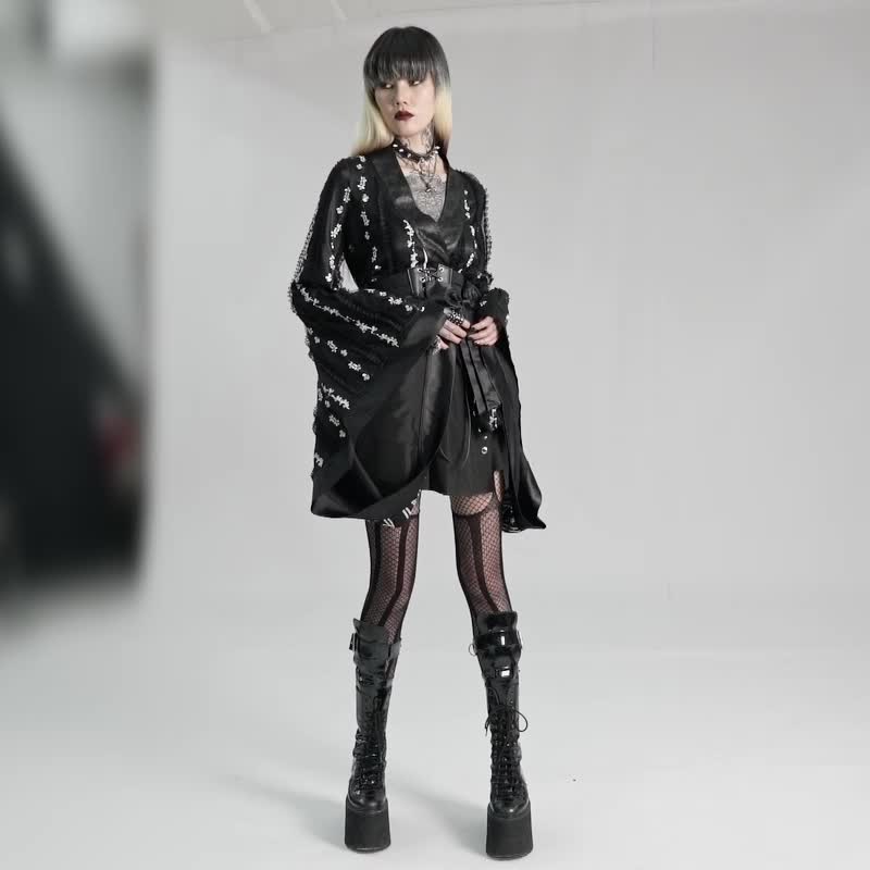 Gothic Higan Flower Kimono Jacket - Multicolor / With Ribbon / With Waistband - One Piece Dresses - Other Materials Purple