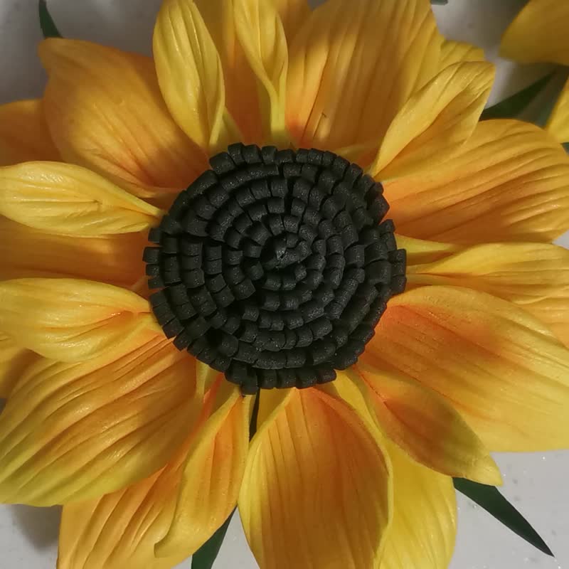 Sunflower. 18 cm Flower. 3d Flower Decor. Hair Decor. Brooch. Wedding Aisle Deco - Brooches - Other Materials 