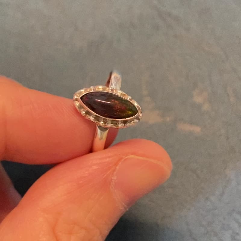 Natural Opal Ring Nepal Handmade 925 Sterling Silver - General Rings - Semi-Precious Stones 